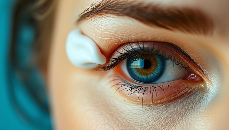 Close-up of eye with natural eye cream for fine lines.