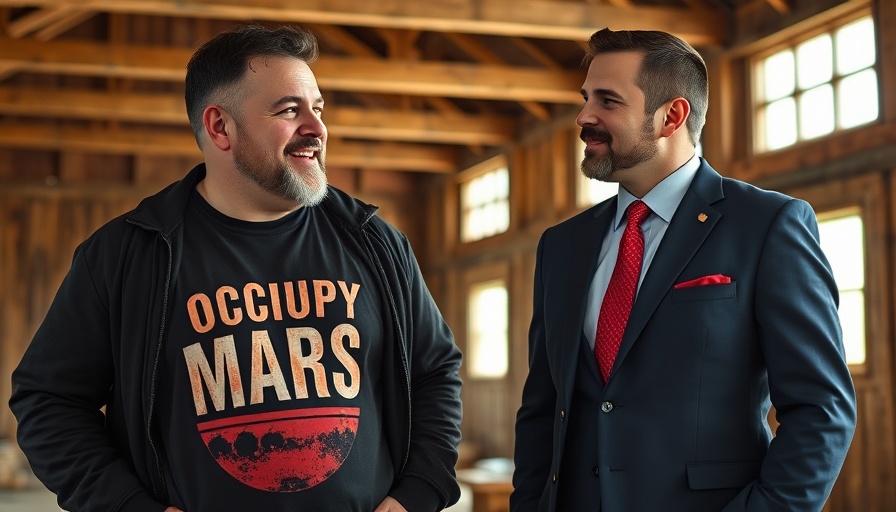 Conversation on government efficiency inside a rustic barn.