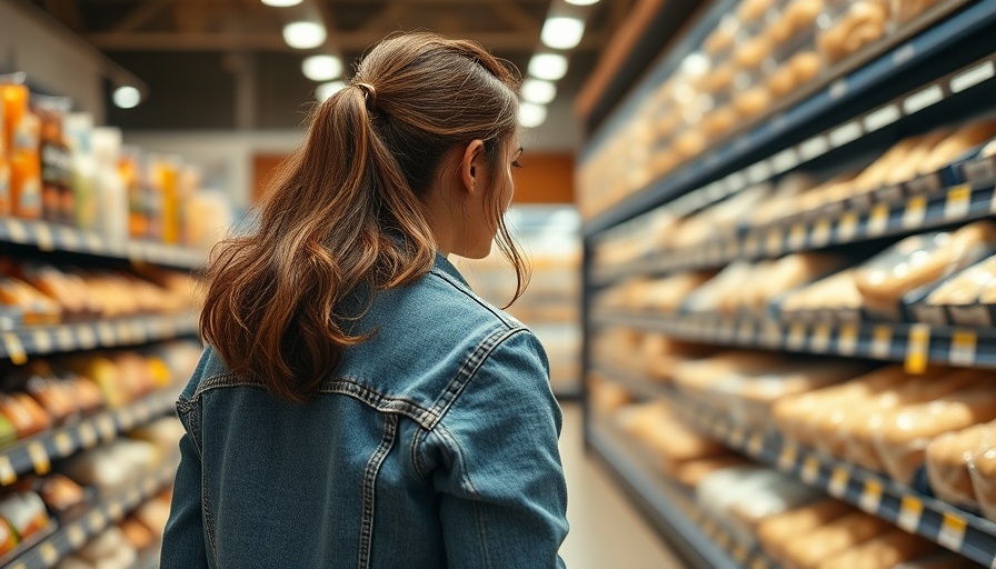 Woman shopping for bread; exploring FDA oversight on food chemicals.
