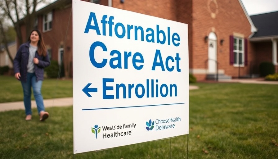ACA enrollment sign with people passing by, Trump health care proposal ACA enrollment