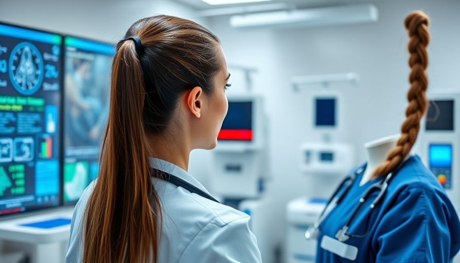Healthcare worker using touchscreen; highlights insufficient AI governance healthcare.