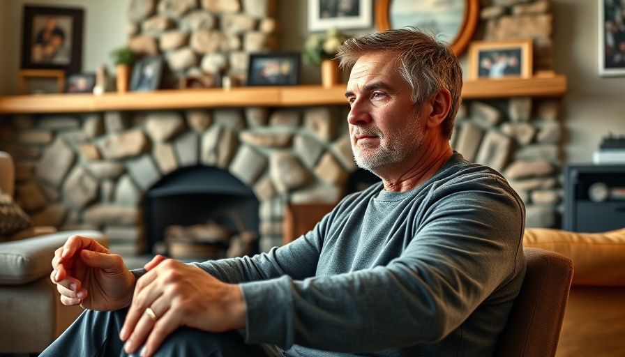 Hinge Health IPO exercise app in use by middle-aged man in living room.