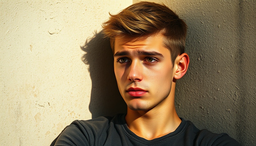 Pensive young man with a thoughtful expression, depicting men more prone to eye bags.