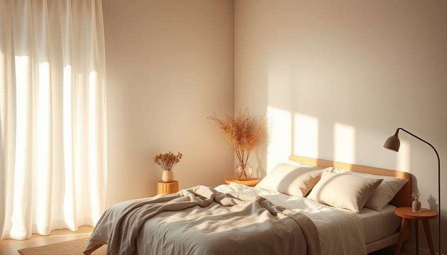 Minimalist bedroom interior promoting reducing screen time for better sleep.
