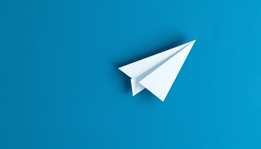 Stylized paper airplane design on a blue background, signifying news brief.