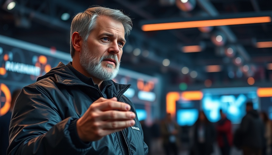 Nvidia GTC 2025 events keynote speaker holding microchip.