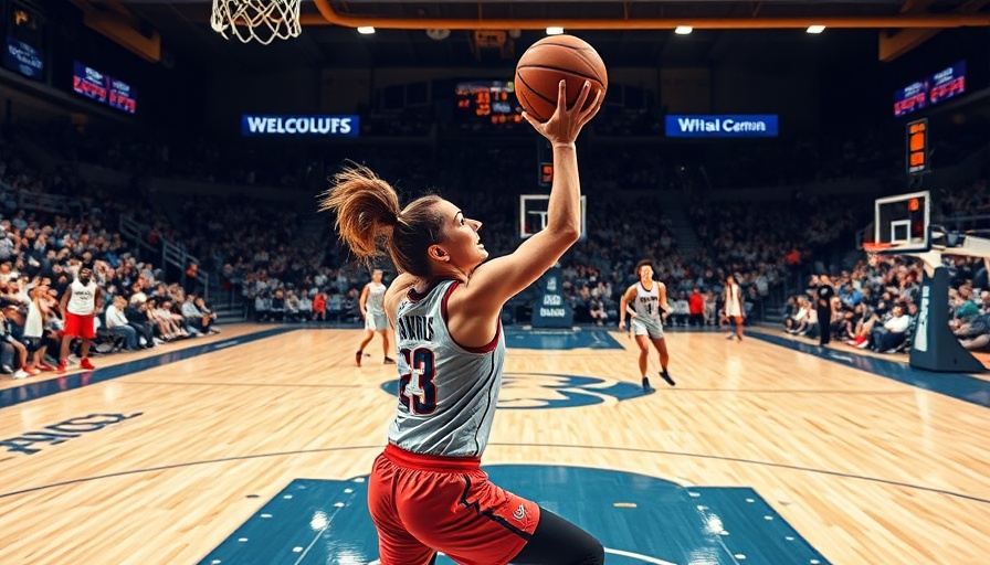 Competitive women's basketball game epitomizing pay gap issues.
