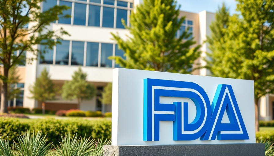 FDA sign with trees, highlighting ban on Red Dye No. 3.