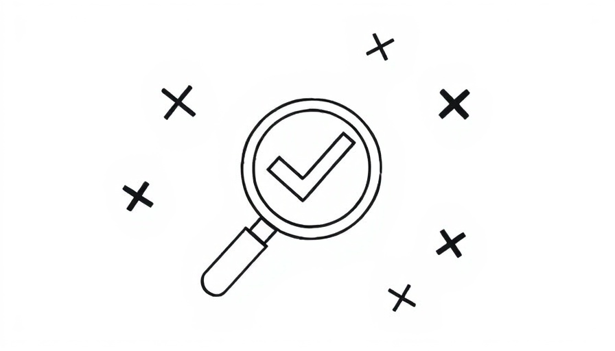 Illustration of magnifying glass debunking myths for Latinos and Medicaid myths.