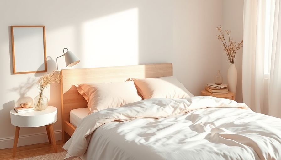 Minimalist bedroom collage illustrating sleep quality routine