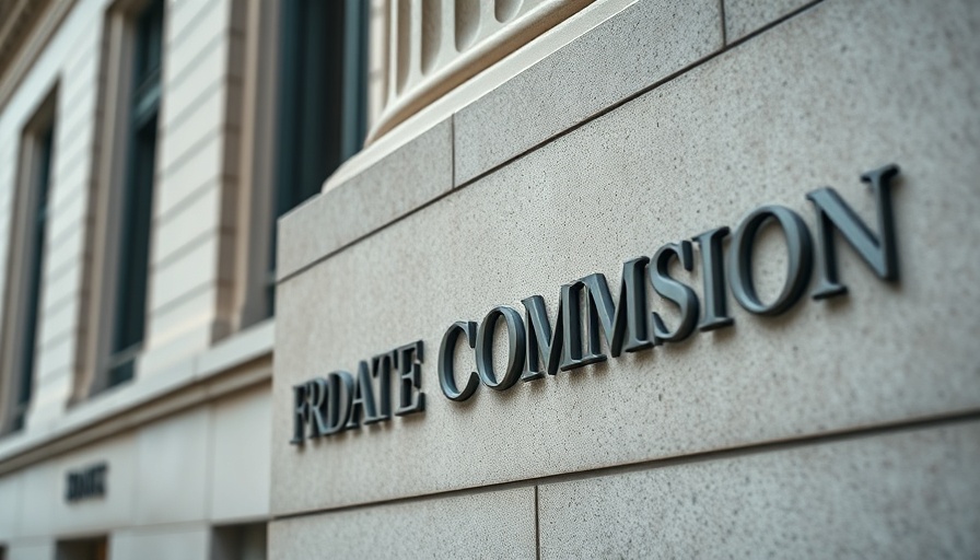 FTC building sign, related to Indiana hospital merger.