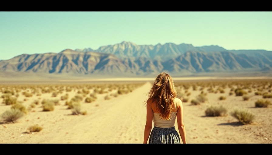 Young woman exploring desert mountains during Aries season.