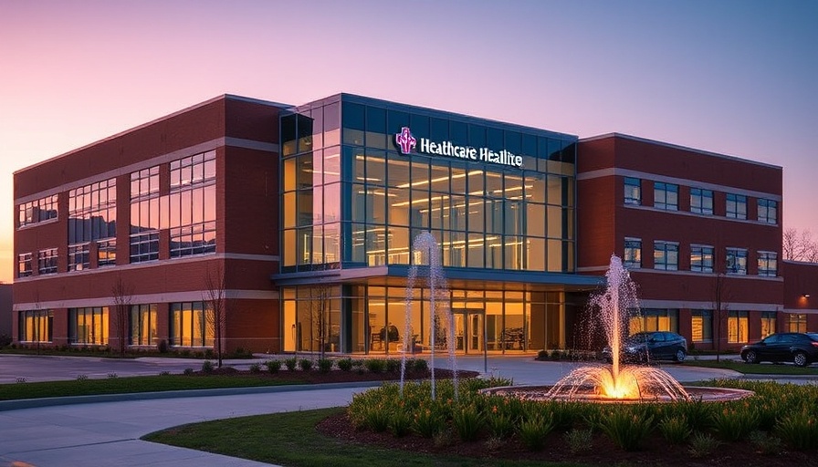 Cone Health building exterior at dusk, CEO to step down.