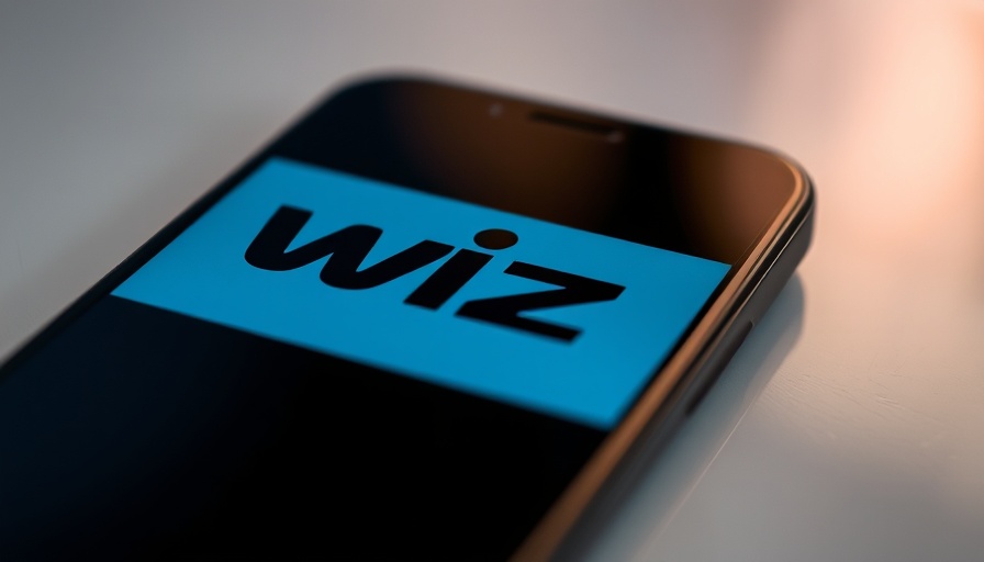 Wiz logo on smartphone screen, 200x return investment Wiz cybersecurity.