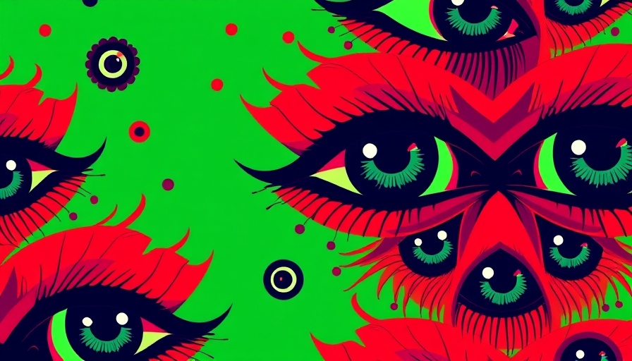 Abstract colorful eye pattern symbolizing stalkerware apps security risks.