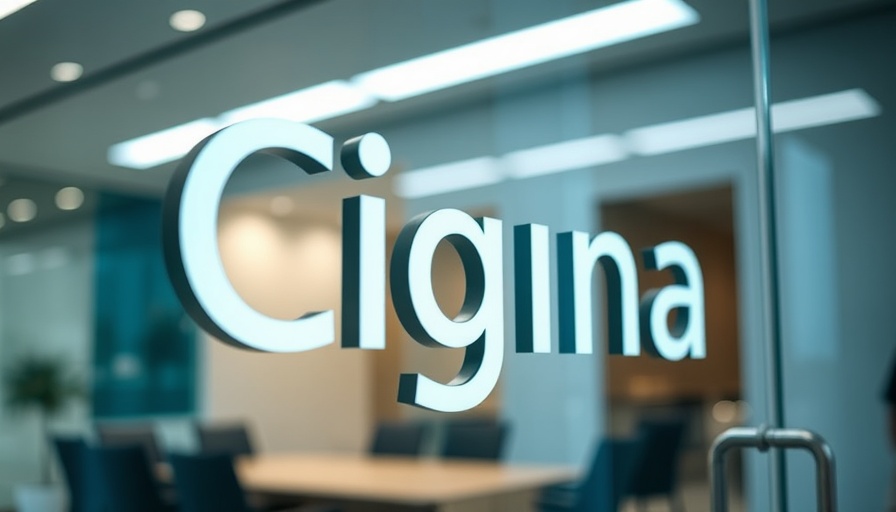 Cigna logo on a glass door, Cigna Medicare business sale.
