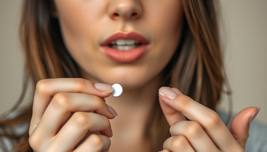 Young woman taking a pill for melatonin safety concerns, close-up.