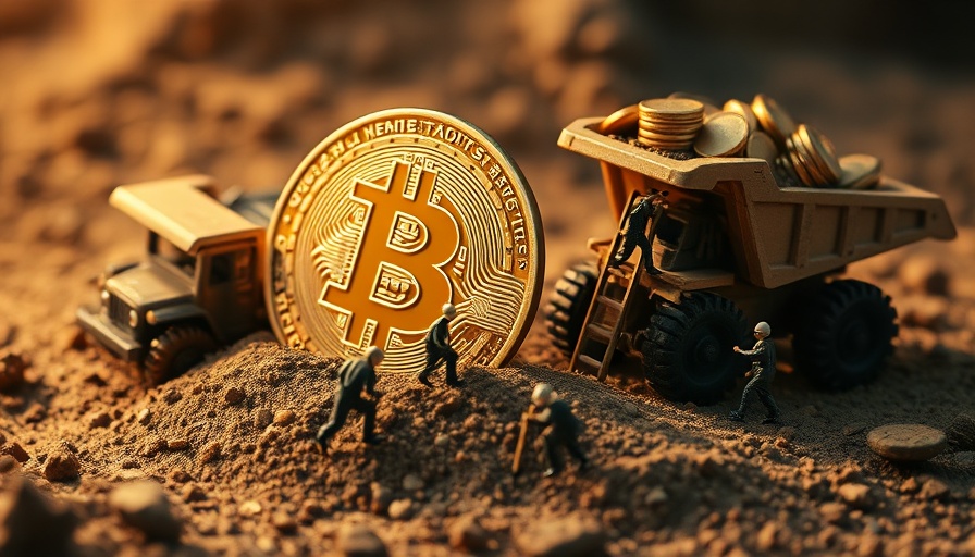 Miniature Bitcoin mining scene symbolizing solo Bitcoin mining success.