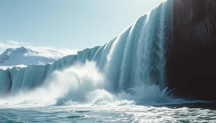 Melting glaciers threaten food and water supply with cascading ocean water.