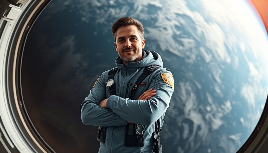 Visionary space researcher with futuristic spacecraft as replacement for the International Space Station.