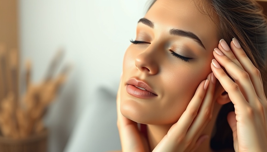 Woman using hero ingredients to prevent aging skin, serene expression.