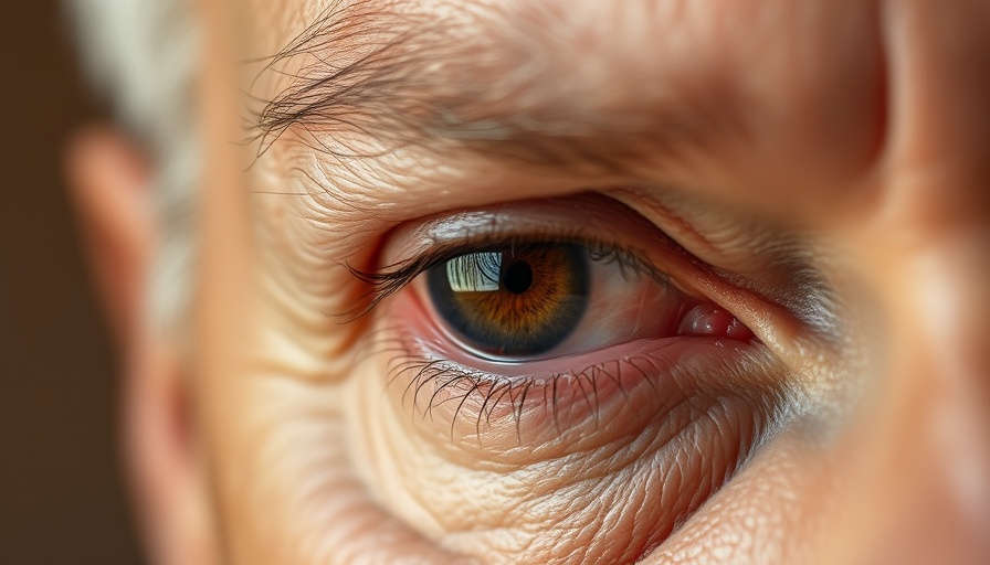Close-up of an eye showing causes of under-eye wrinkles in soft light.