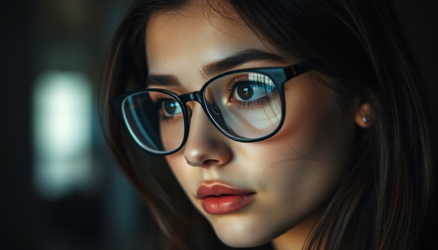 AI technologies reflected on a woman's glasses, symbolizing healthcare compliance.