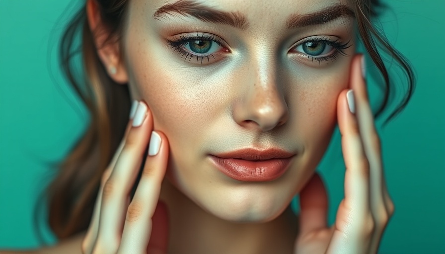 Gently touching face for firmer skin, soft lighting.