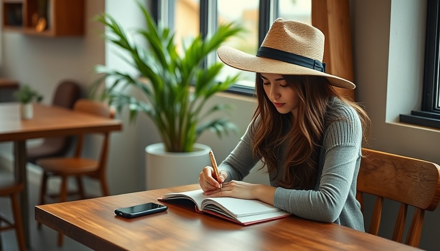 Young woman writing in cafe, contemplating alternate-day fasting risks.