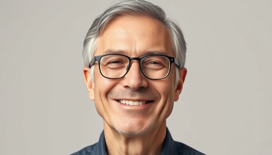 Portrait of a smiling middle-aged man with glasses.
