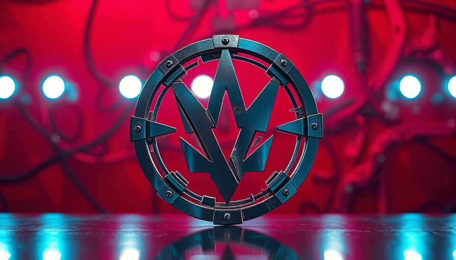 Futuristic emblem on textured red background symbolizing Cybertruck reservations vs actual sales.