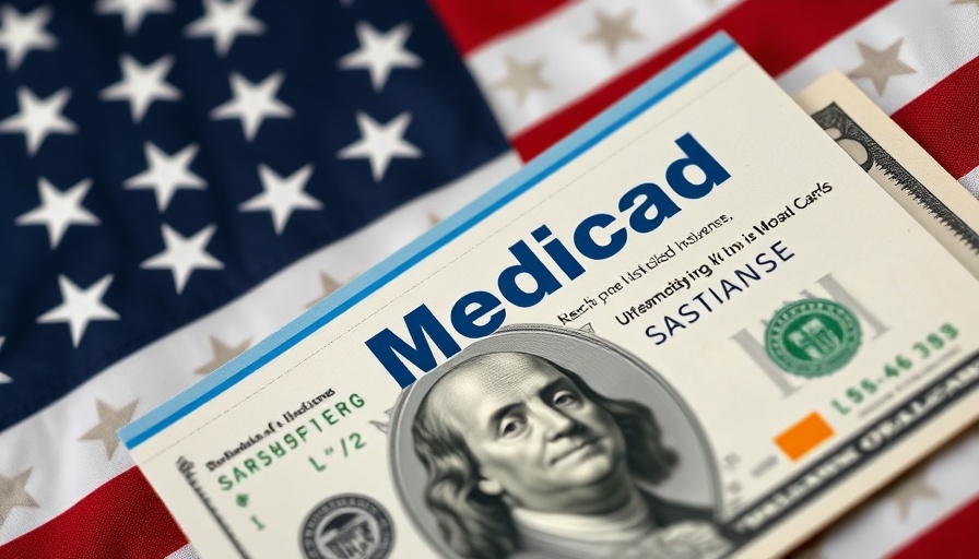 Economic impact of Medicaid and SNAP cuts illustrated with money and flag.