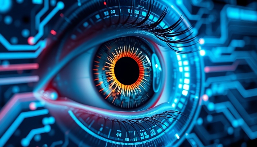 Futuristic digital eye representing enterprise computer vision solutions.