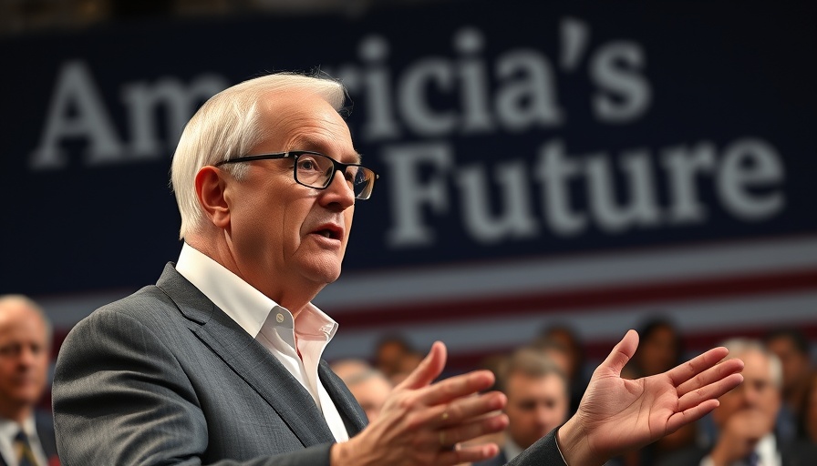 Elderly man addresses conference on America's Future.