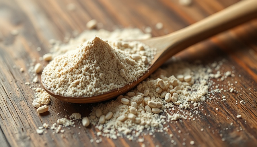 Natural powdered supplement in a spoon symbolizing myths about skin supplements.