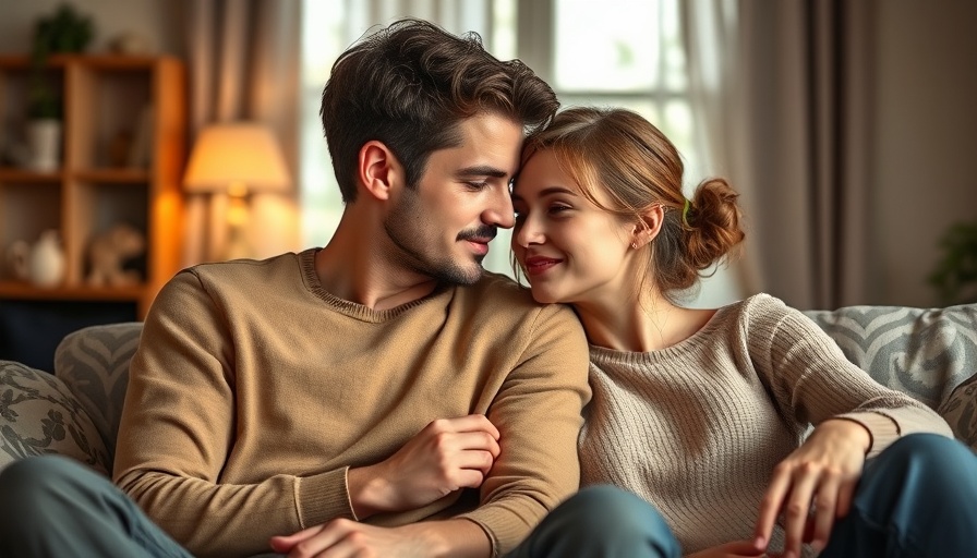 Couple exhibiting signs of avoidant attachment style indoors.