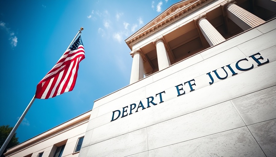 Department of Justice building with American flag in daylight, representing Claritev Healthcare Pricing Algorithms.