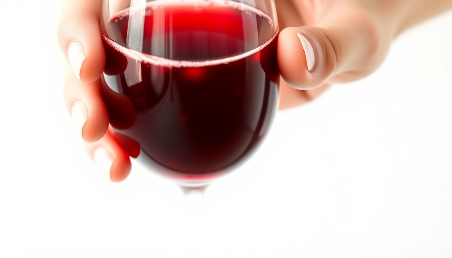 Hand holding glass of pomegranate juice for gut metabolic health.