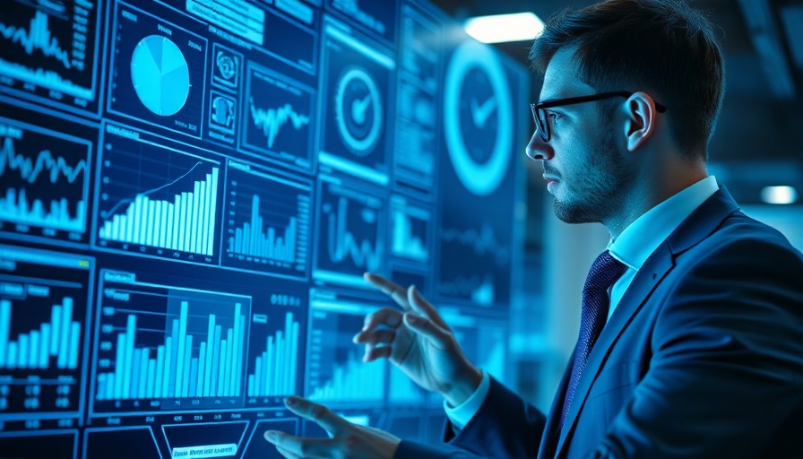 Business professional analyzing digital panels for fine-tuning AI LLM without data labels.
