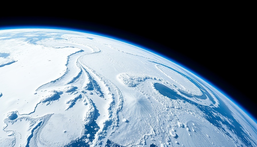 Arctic sea ice maximum extent satellite view with icy landscape.