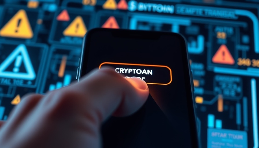 Hand interacting with smartphone crypto transaction display, symbolizing APP fraud risk.