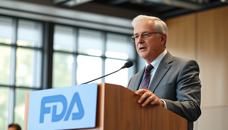 Peter Marks delivering a speech at FDA podium, formal setting.