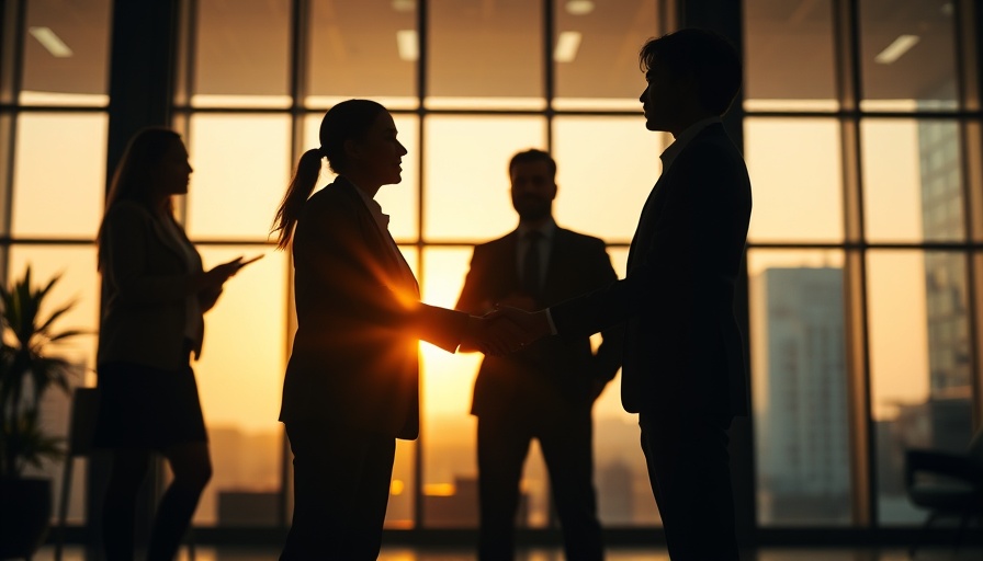 Silhouetted handshake in office hallway as Ardent Health names COO.