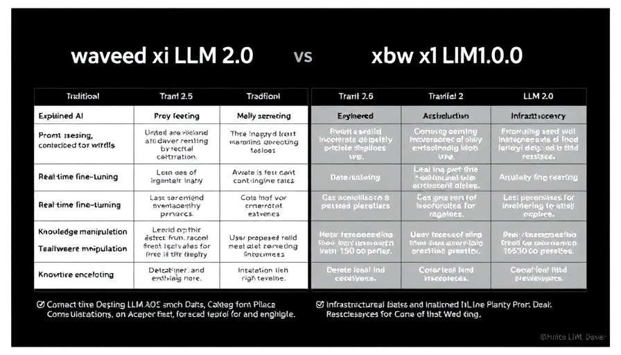 Infographic comparing xLLM and Traditional LLMs features.