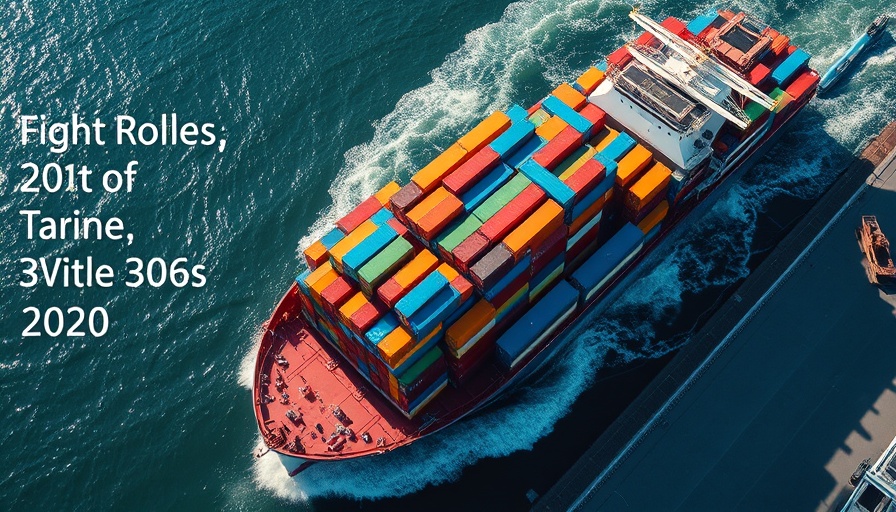 Aerial view of cargo ship with shipping containers indicating trade's impact on healthcare costs.