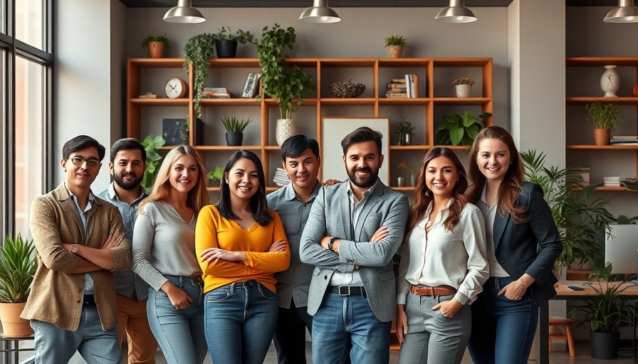 Casual group in modern office setting, representing luxury goods insurance.