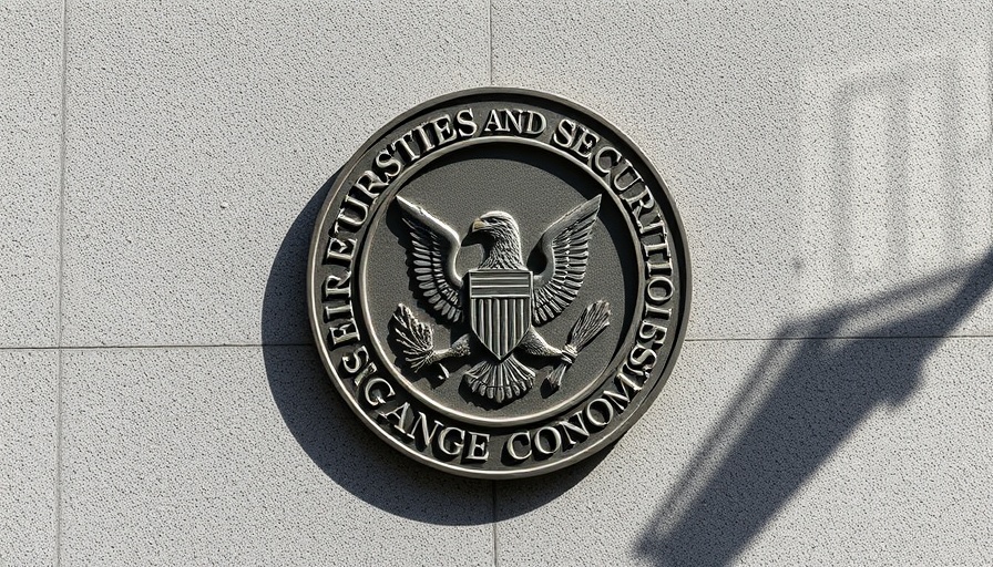 SEC emblem on building wall, reflections in glass, SEC Eases Crypto Crackdown