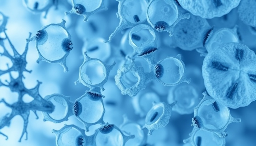 Microscopic view of skeletal cell aging illustrating structural changes.