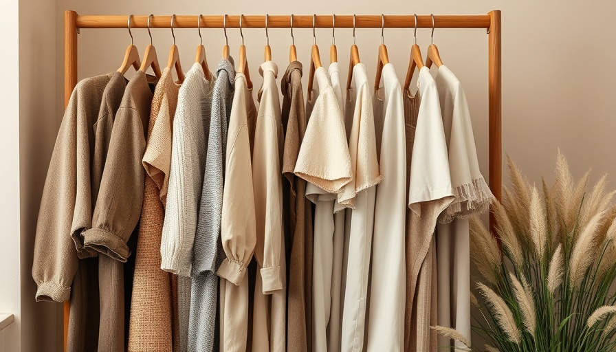 Assorted neutral clothes on a rack, concept for unshrink clothes.
