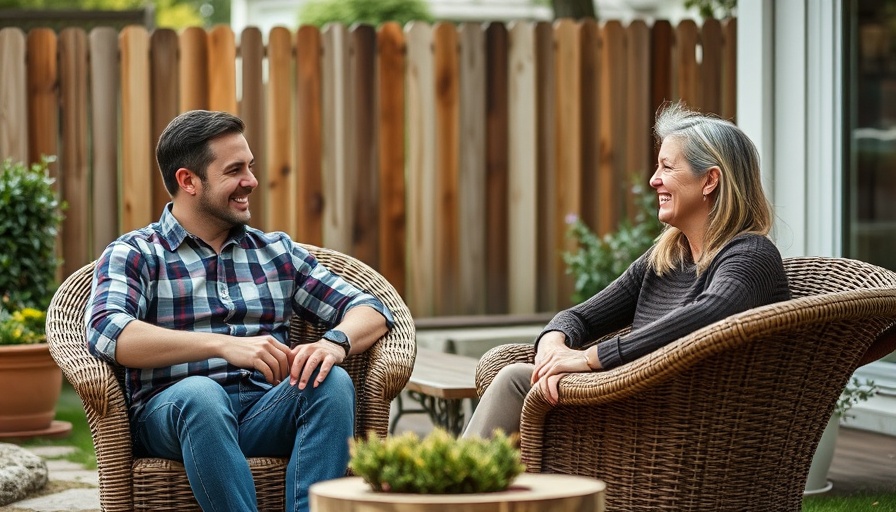 Charming couple on a second date, enjoying an outdoor conversation.